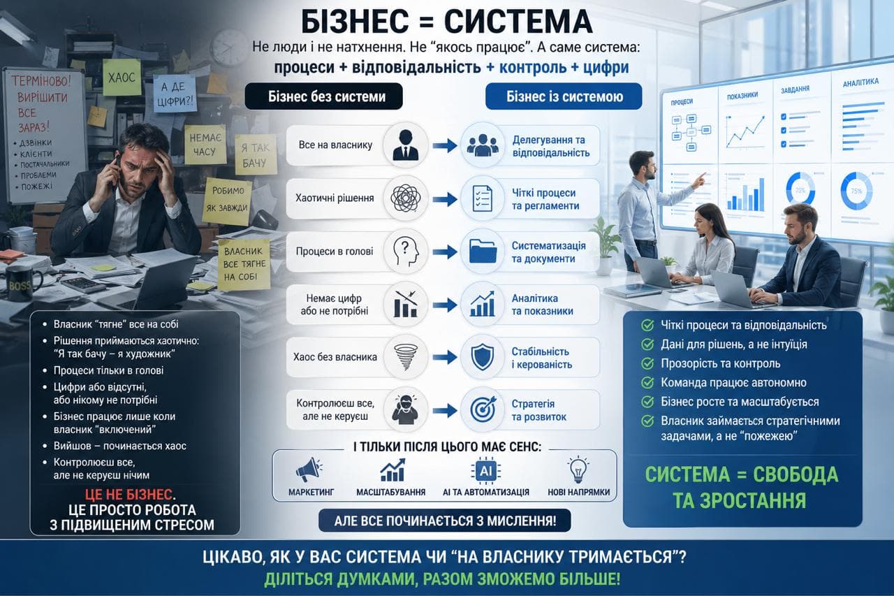 Бізнес = система. Не люди і не натхнення